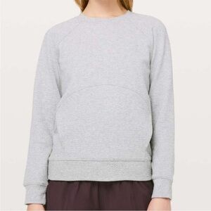Lululemon Catch a Moment Crewneck Pullover 6 Heathered Core Light Grey Bubble